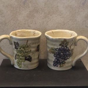 Vintage Cabernet  hand painted ceramic mugs Tabletops Unlimited